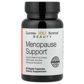 California Gold Nutrition, Beauty, засіб для підтримки під час менопаузи з дудником гігантським, цинанхумом, залізняком і L-лейцином, 30 вегетаріанських капсул 443 фото