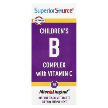 Superior Source, дитячий комплекс вітамінів B та C, 60 швидкорозчинних таблеток MicroLingual 376 фото