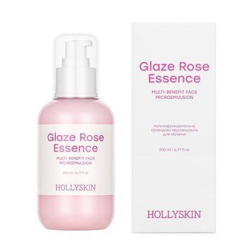 Мультифункціональна трояндова мікроемульсія для обличчя HOLLYSKIN Glaze Rose Essence 451 фото