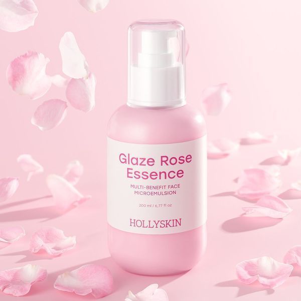 Мультифункціональна трояндова мікроемульсія для обличчя HOLLYSKIN Glaze Rose Essence 451 фото