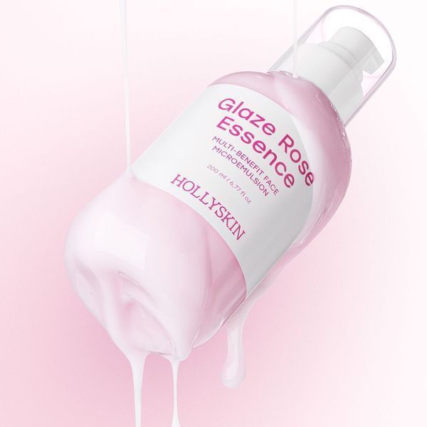 Мультифункціональна трояндова мікроемульсія для обличчя HOLLYSKIN Glaze Rose Essence 451 фото
