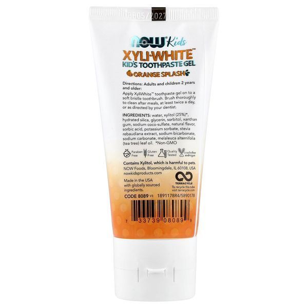 NOW Foods, Xyli-White&trade;, гель для дитячої зубної пасти, апельсиновий сплеск, 85 г 422 фото