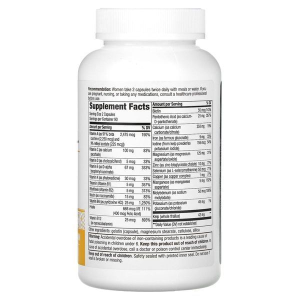 Мультивітаміни для вагітних і годуючих, Prenatal Multi-Vitamin and Multi-Mineral, Nature's Way, 180 капсул v0005 фото
