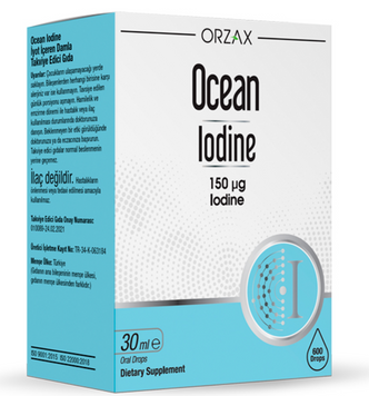 Дієтична добавка для щитовидної залози, з вмістом йоду Orzax Ocean Iodine 150 мкг, краплі 30 мл orz5 фото
