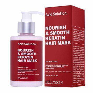 Живильна маска для волосся з активними кислотами і кератином HOLLYSKIN Acid Solution. 481 фото